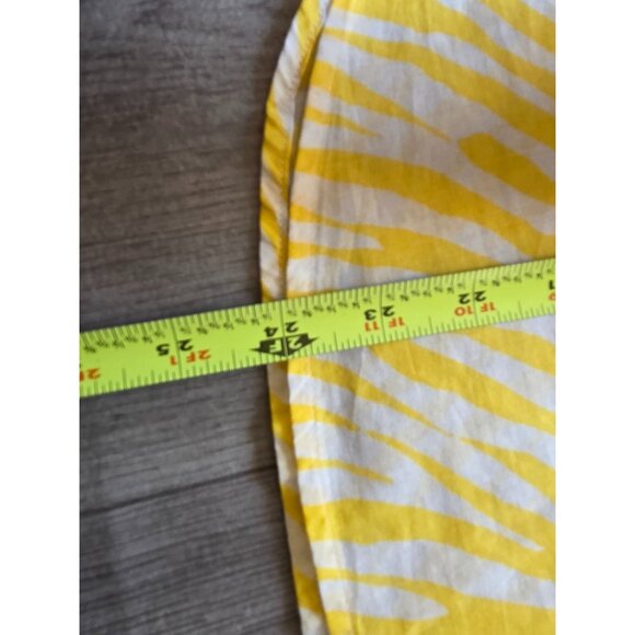 Talbots Petite Yellow & White Zebra Print Cotton Blouse Sp - Picture 8 of 8
